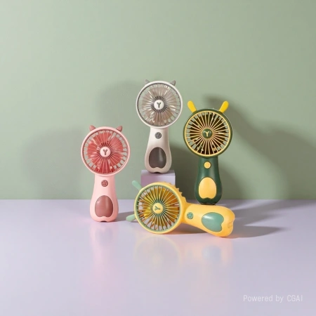 Mini handheld fan, colorful cartoon neck-hanging small fan, student outdoor portable handheld electric fan Mini handheld fan, colorful cartoon neck-hanging small fan, student outdoor portable handheld electric fan